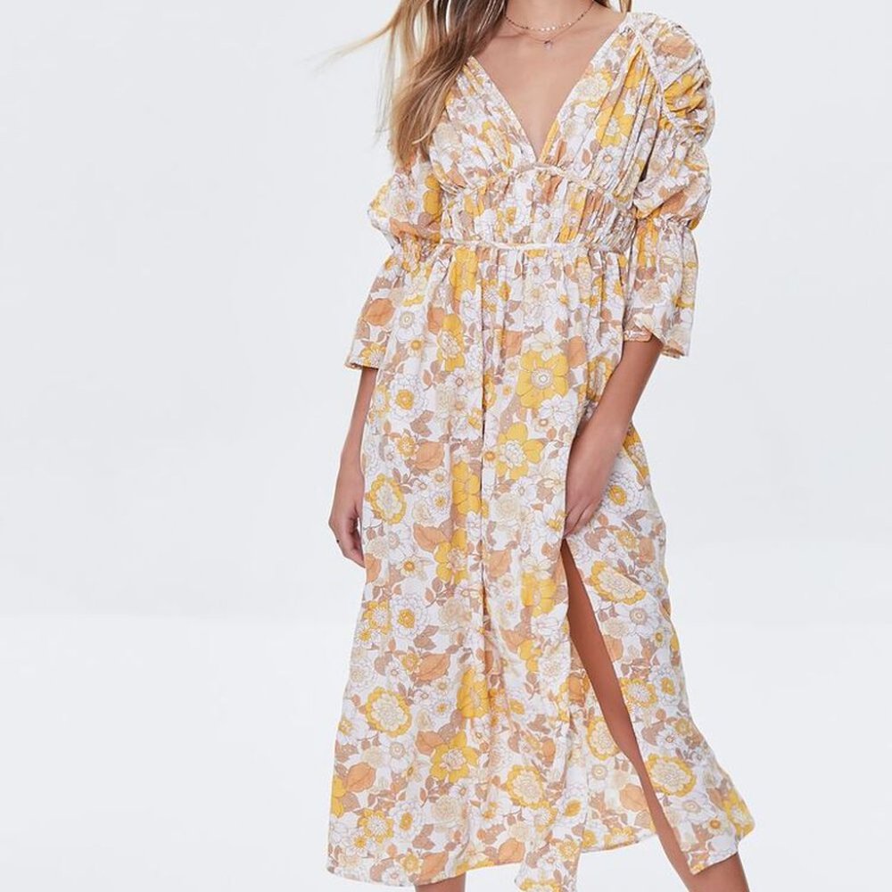 NWT Floral Print Bell Sleeve Dress